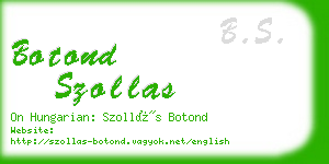 botond szollas business card